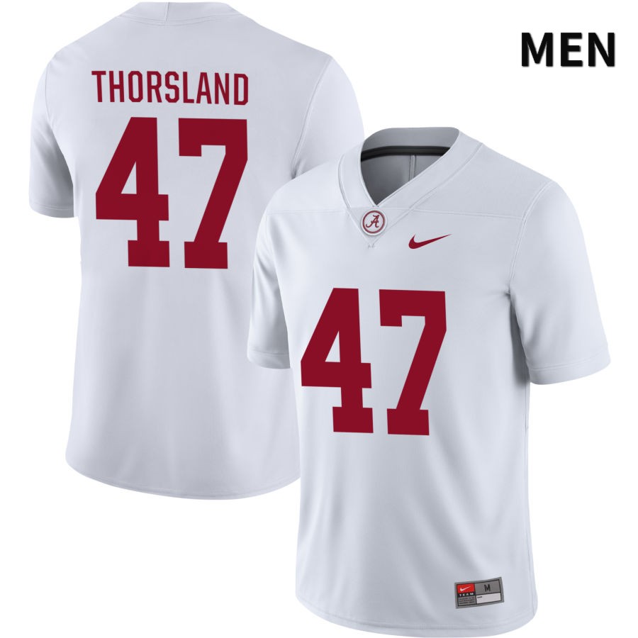 Alabama Crimson Tide Men's Adam Thorsland #47 NIL White 2022 NCAA Authentic Stitched College Football Jersey TJ16C64XN